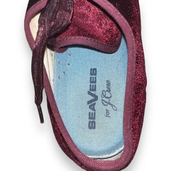 SeaVees for J. Crew Legend Casual Sneakers Merlot Burgundy Velvet Women's 7 - Picture 8 of 10